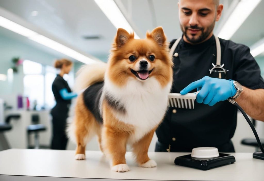 pomeranian groomed by a groomer with experience