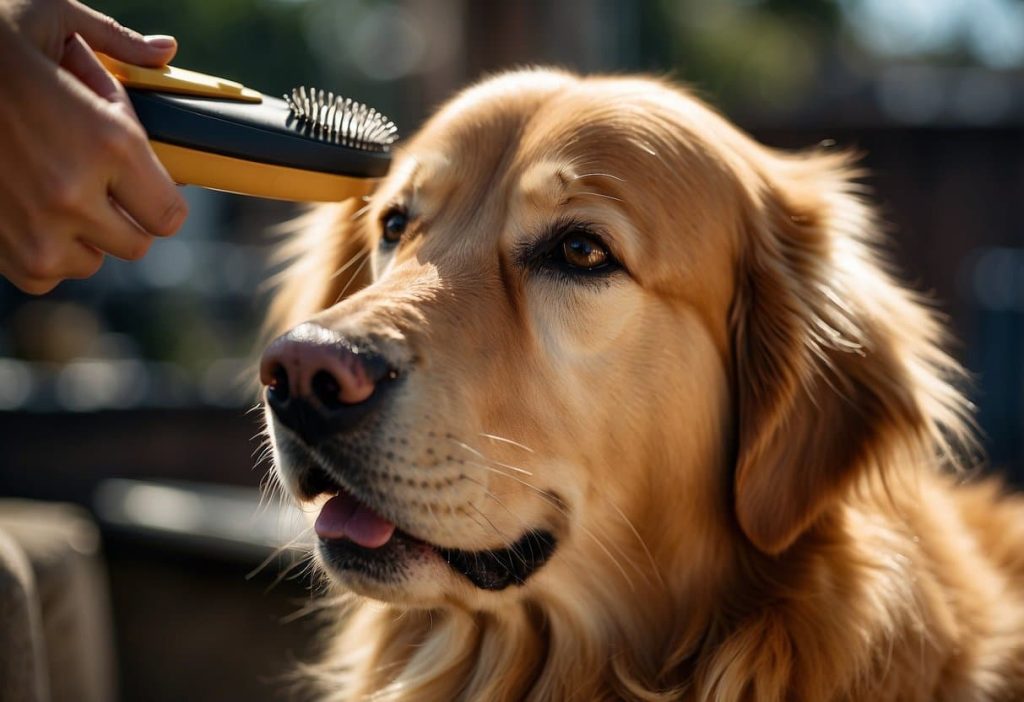 grooming a golden retriever