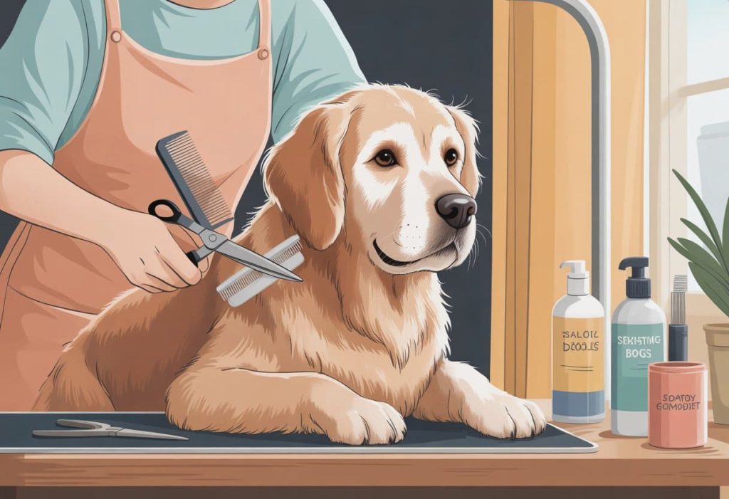 elderly dog grooming